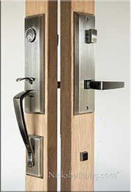 Handleset for multipoint locking system in Pewter Finish