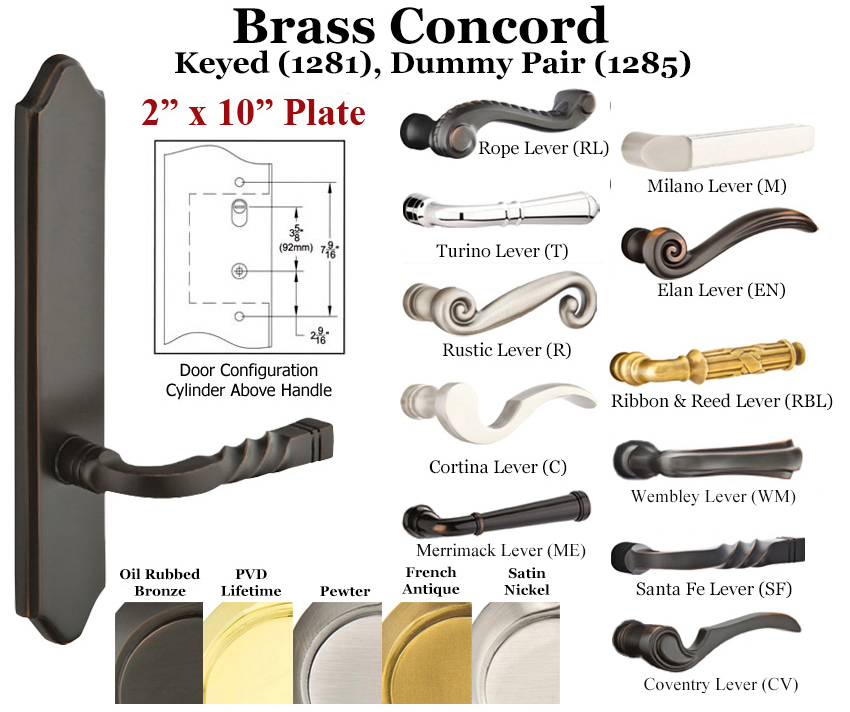 Emtek Brass Concord 2x10 Plate