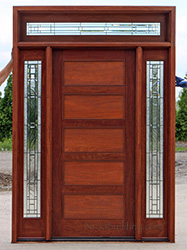 Shaker Panel Exterior Doors with Transom