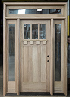 Craftsman Exterior Door with Oversized Dentil Shelf