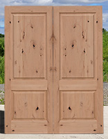 CL-147B 2 Panel Knotty ALder Exterior Doors Square Panels