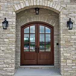 arched top double doors seedy glass
