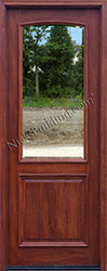 2 panel mahogany door with clear beveled glass