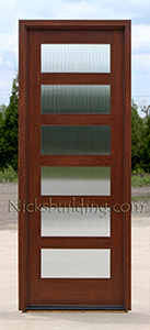 exterior modern door with reed glass