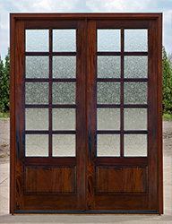 10 lite exterior double doors with Obscure Rain Glass