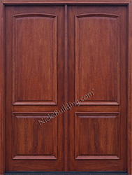 2 Panel Solid Mahogany Exterior Double Doors