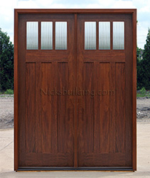 Craftsman Double Doors with Reeded Glass