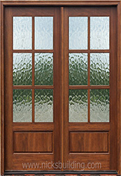 6 Lite Exterior Double Doors Rain Glass