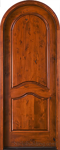 round top exterior knotty alder wood door raised panels SW-85