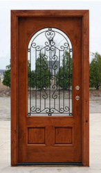 rustic exterior door with iron