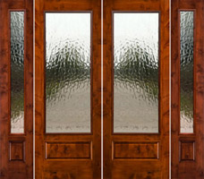 full lite double doors with sidelights in 8' 0"