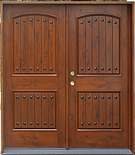 SW-62 Knotty Alder 2 Panel with V-Grooves and Clavos Nails