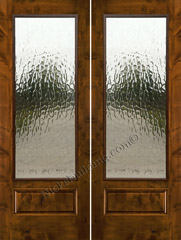 rustic double door with Flemish Glass