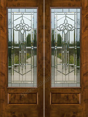 Rustic Patio Double Doors System with Pretty Glass called Majestic