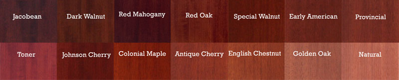 Mahogany Stain Samples