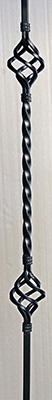 double basket iron baluster