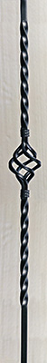 single basket iron baluster