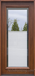 full lite doors with shades between glass